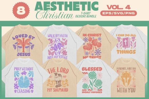 AESTHETIC CHRISTIAN T-SHIRT BUNDLE Vol.4: Graphics for T-Shirt Designs
