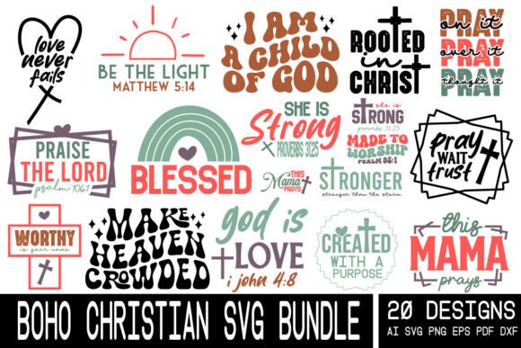 Boho Christian Svg Bundle: Perfect for T-Shirt Designs and Graphics