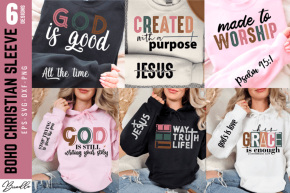 Boho Christian Svg Png Bundle for T-Shirt Designs and Graphics