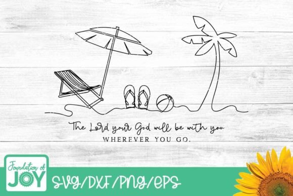 Christian Beach Svg, Joshua 1 9 for T-Shirt Designs and Graphics