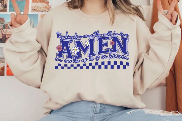 Floral Amen Christian Easter Graphics for T-Shirt Designs