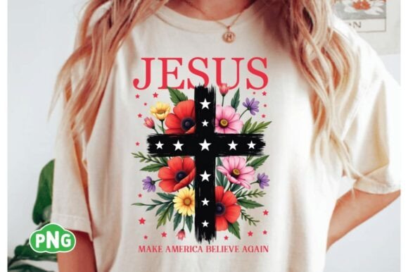 Jesus America, 4th Faith Christian PNG for T-Shirt Designs