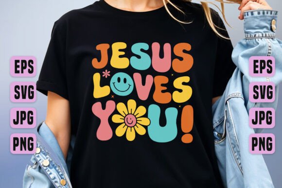 Jesus Loves You Smile Clip Art for T-Shirt Designs and Graphics
