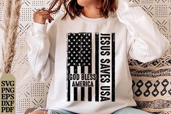 Jesus Saves USA, God Bless America Shirt: A Versatile Graphic Design Asset