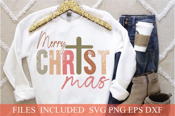 Merry Christmas Christian Graphics for T-Shirt Designs