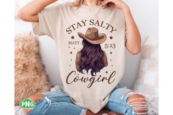 Stay Salty Cowgirl PNG: A Versatile Graphic for T-Shirt Designs