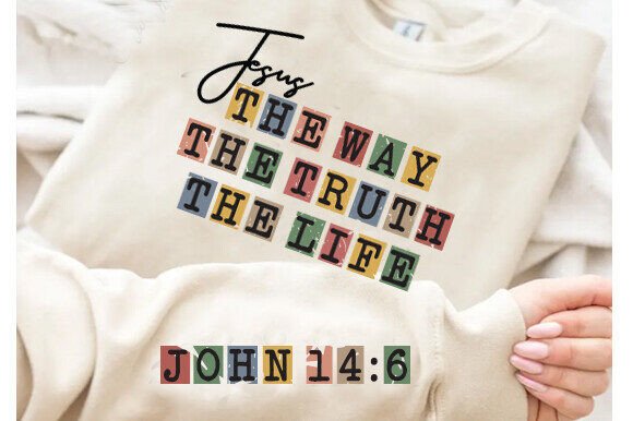 Vintage Jesus Bible Png, The Way Truth: Ideal for T-Shirt Designs and Graphics
